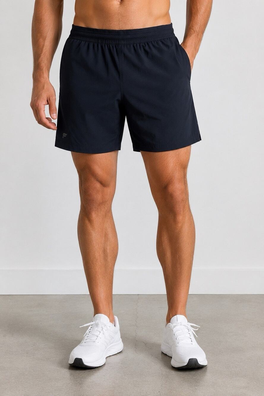 Men’s Fabletics The Fundamental Shorts Lined 5” Inseam Athletic Gym Active Navy